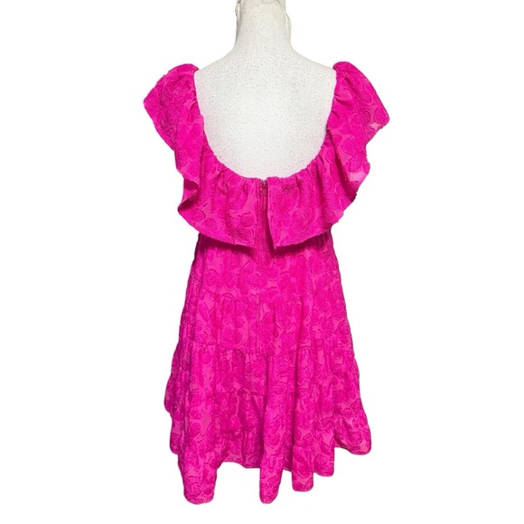 Lilly Pulitzer Emie Ruffle Trim Dress in Berry Soiree US Size 6 - Picture 4 of 5